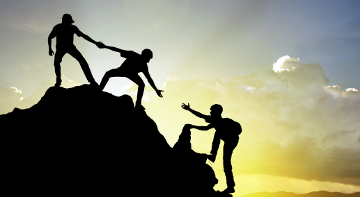 climbing helping  team work , success concept