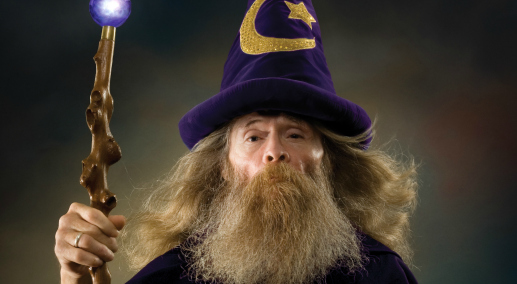 Wizard with posing for a portrait